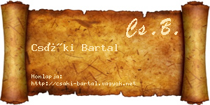 Csáki Bartal névjegykártya